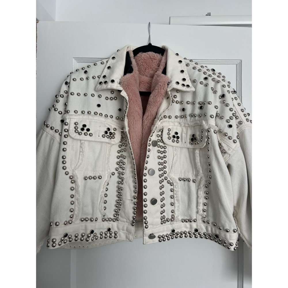 White Jean Cropped Jacket